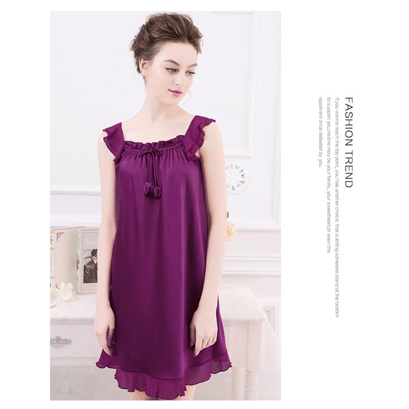 2018 Summer New Fashion Ladies Sleepwear Nighties Sexy Silk Nightgowns Female Sexy Women Nightdress Negligees Plus Size L XL 2XL