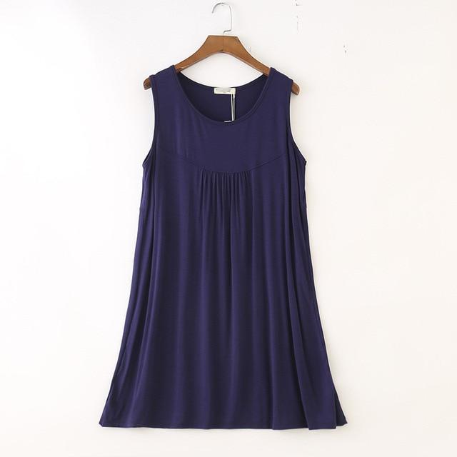 Fdfklak New sexy cotton nightgown women sleeveless night dress women summer nightwear female nightie large size home clothes