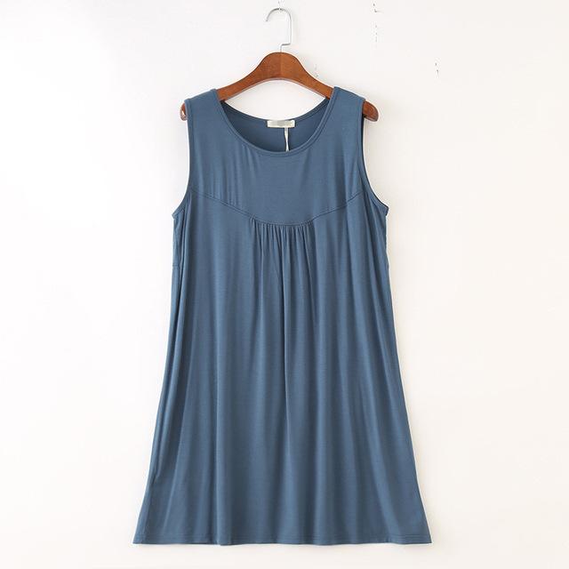 Fdfklak New sexy cotton nightgown women sleeveless night dress women summer nightwear female nightie large size home clothes