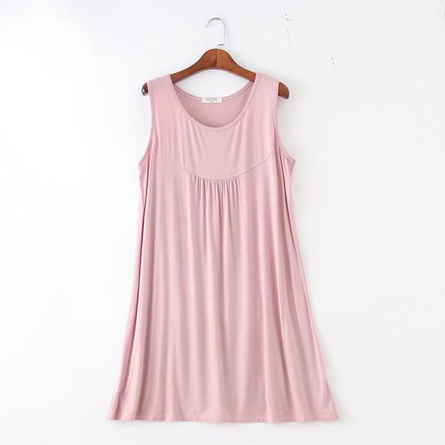 Fdfklak New sexy cotton nightgown women sleeveless night dress women summer nightwear female nightie large size home clothes