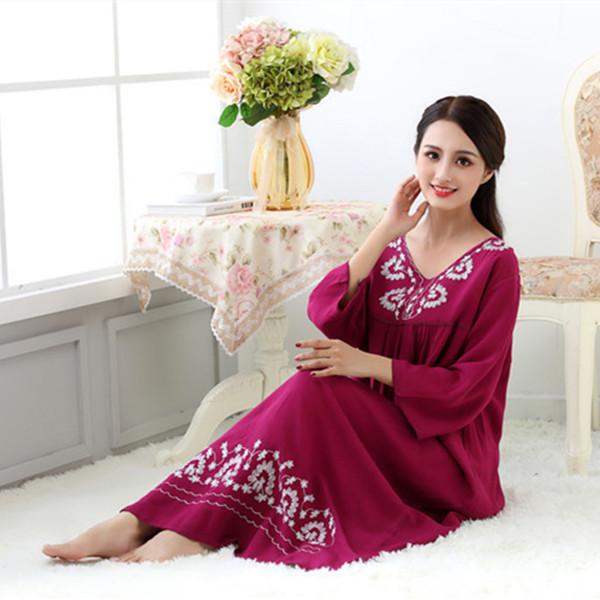 Fdfklak M-XXL plus size women sleepwear lingerie cotton sleep dress sexy long nighties for women nightgown Spring autumn