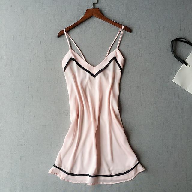 Sleep Lounge Nightgowns & Sleepshirt Satin Sleepwear Nighties for Women Night Dress Silk Sexy Ladie Night Shirts Nightwear