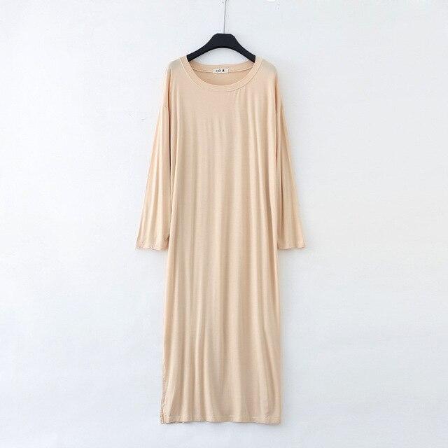 Nightshirts Modal Plus Size Night Dress Women SleepShirts Long Dressing Night Gowns Soft Round Neck Nightie Sleepwear 2018 new