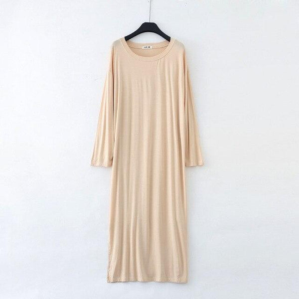 Nightshirts Modal Plus Size Night Dress Women SleepShirts Long Dressing Night Gowns Soft Round Neck Nightie Sleepwear 2018 new