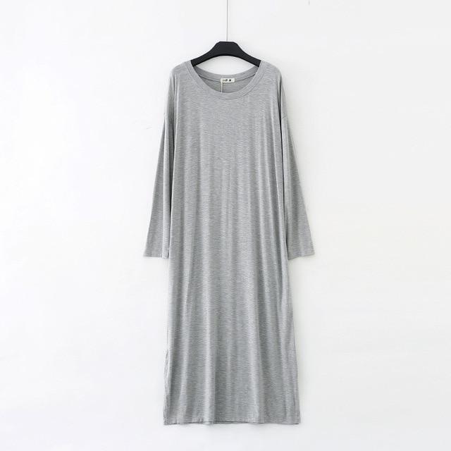 Nightshirts Modal Plus Size Night Dress Women SleepShirts Long Dressing Night Gowns Soft Round Neck Nightie Sleepwear 2018 new