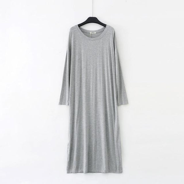 Nightshirts Modal Plus Size Night Dress Women SleepShirts Long Dressing Night Gowns Soft Round Neck Nightie Sleepwear 2018 new