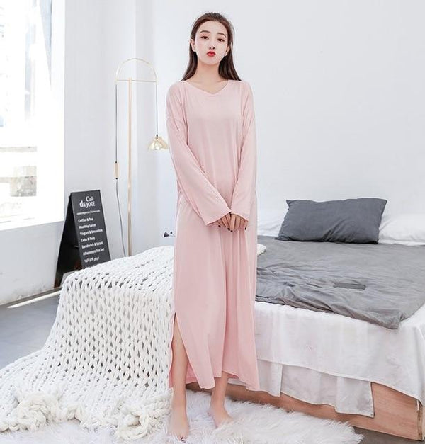 Nightshirts Modal Plus Size Night Dress Women SleepShirts Long Dressing Night Gowns Soft Round Neck Nightie Sleepwear 2018 new