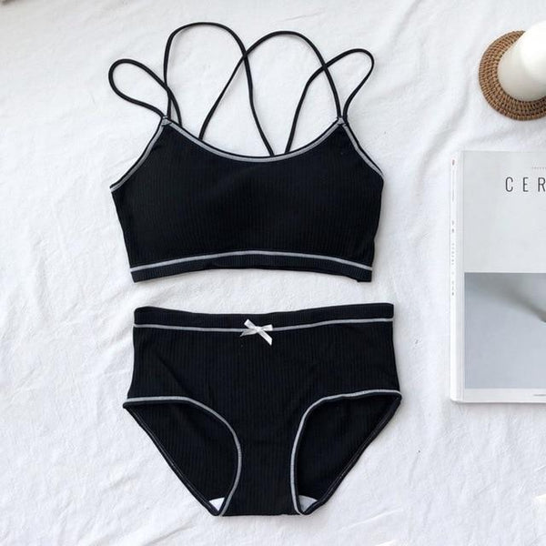 Comfortable Wireless Bra Sets Women Cotton Bra Set Lingerie 2019 Female Underwear