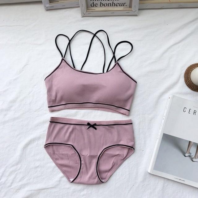 Comfortable Wireless Bra Sets Women Cotton Bra Set Lingerie 2019 Female Underwear