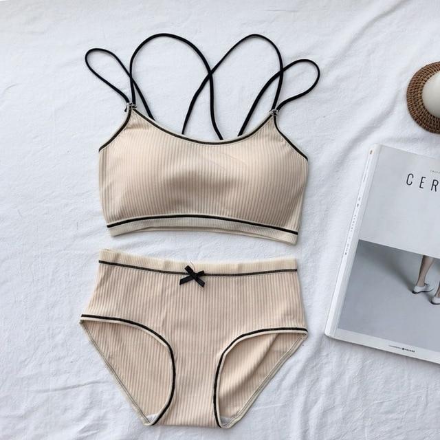 Comfortable Wireless Bra Sets Women Cotton Bra Set Lingerie 2019 Female Underwear