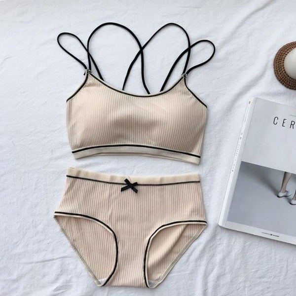 Comfortable Wireless Bra Sets Women Cotton Bra Set Lingerie 2019 Female Underwear