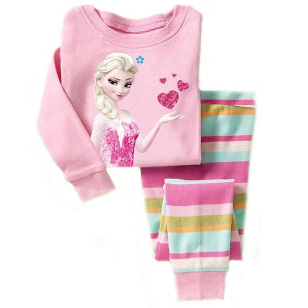 2018 Cartoon Kids Pajama Set Children Warm Cotton Pyjamas Leggings Pants 2pcs Baby Girl Boys Pyjamas Clothing Suit 2-7T
