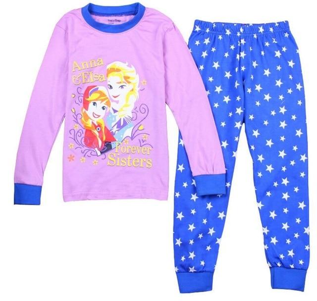 2018 Cartoon Kids Pajama Set Children Warm Cotton Pyjamas Leggings Pants 2pcs Baby Girl Boys Pyjamas Clothing Suit 2-7T