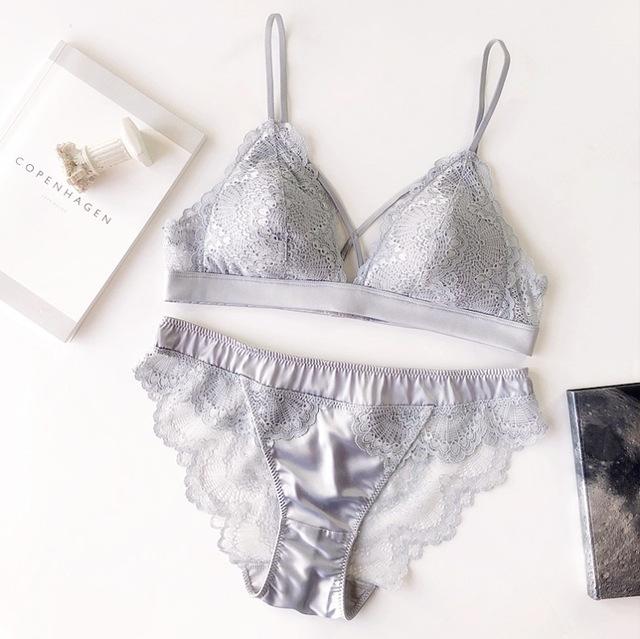 Thin Cotton Women Lingerie Sexy Embroidery Lace Underwear Sets High Quality Bra Set 3/4 Cup Brand Sexy Intimates Bra & Brief Set