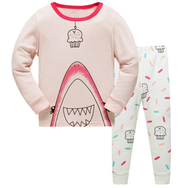 Kids Pajamas Sets boys Dinosaur pattern night suit Children cartoon Sleepwear Girls Pyjamas kids 100% Cotton nightwear size 2-7Y