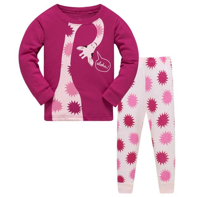 Kids Pajamas Sets boys Dinosaur pattern night suit Children cartoon Sleepwear Girls Pyjamas kids 100% Cotton nightwear size 2-7Y