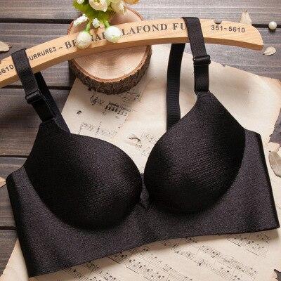 DERUILADY Solid Simple Gather Adjustable Women Bra Seamless Wireless Push Up Bra Sexy Lingerie Plus Size Underwear Bras Women