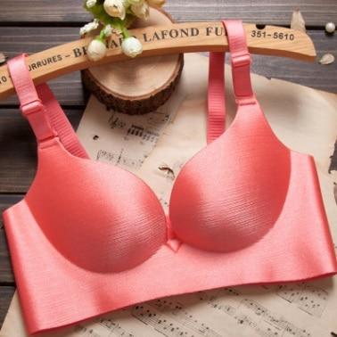 DERUILADY Solid Simple Gather Adjustable Women Bra Seamless Wireless Push Up Bra Sexy Lingerie Plus Size Underwear Bras Women