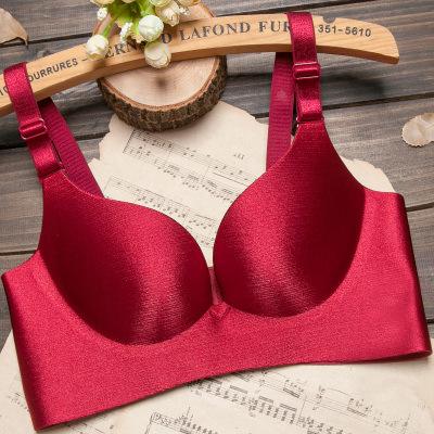 DERUILADY Solid Simple Gather Adjustable Women Bra Seamless Wireless Push Up Bra Sexy Lingerie Plus Size Underwear Bras Women