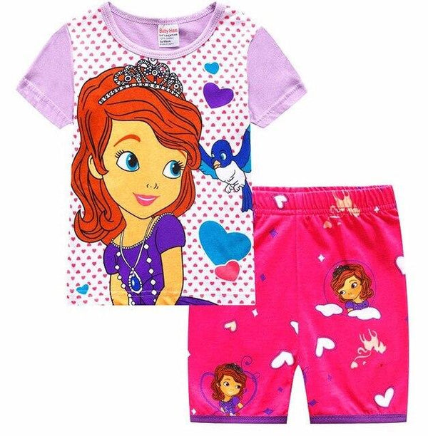baby kids Pajamas Set summer children Short Sleeve cotton sleepwear Boys Cartoon pyjamas girls cute Nightwear home clothing L141