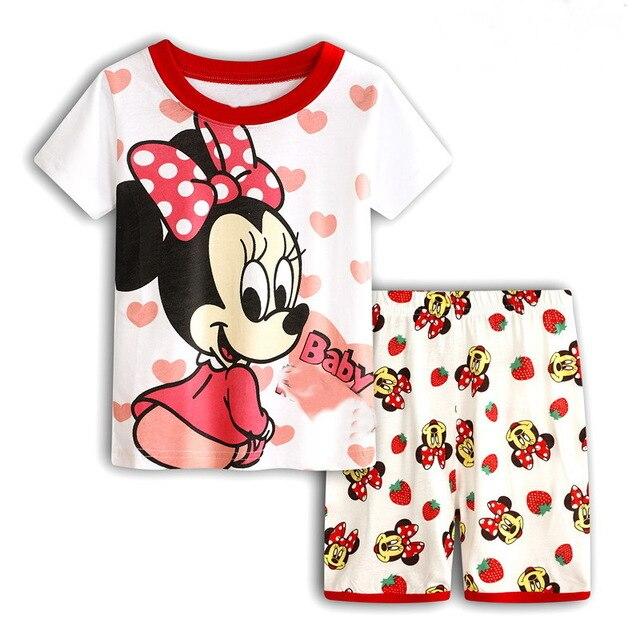 baby kids Pajamas Set summer children Short Sleeve cotton sleepwear Boys Cartoon pyjamas girls cute Nightwear home clothing L141