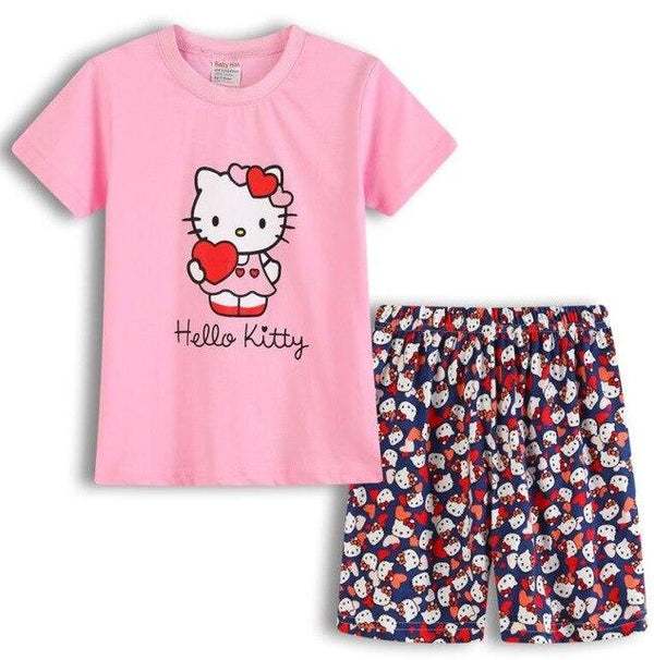 baby kids Pajamas Set summer children Short Sleeve cotton sleepwear Boys Cartoon pyjamas girls cute Nightwear home clothing L141