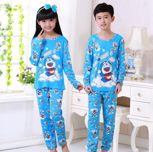 Factory Wholesale Autumn Winter Children Girls Kids Clothing Sets Suit Sleepwear Girl Long Sleeve Cartoon Nightgown Pajamas Set