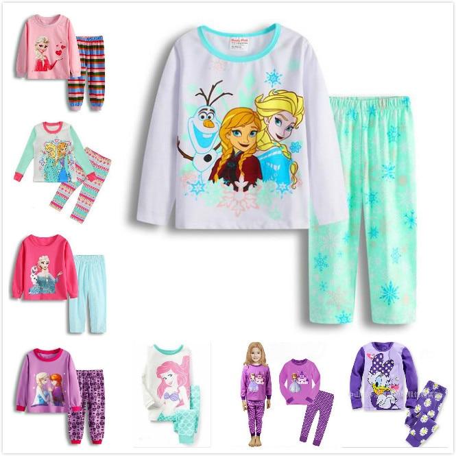 Gift Sleepwear Girls Pyjama Baby Clothes Children Clothing Set Kids Pijamas Girls Snow Queen Elsa Anna Princess Pajamas suit