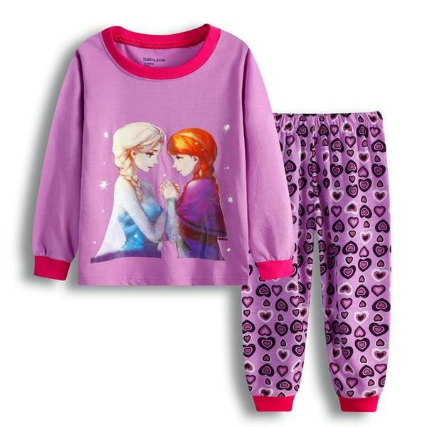 Gift Sleepwear Girls Pyjama Baby Clothes Children Clothing Set Kids Pijamas Girls Snow Queen Elsa Anna Princess Pajamas suit