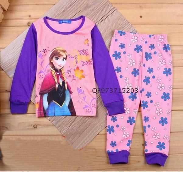 Gift Sleepwear Girls Pyjama Baby Clothes Children Clothing Set Kids Pijamas Girls Snow Queen Elsa Anna Princess Pajamas suit
