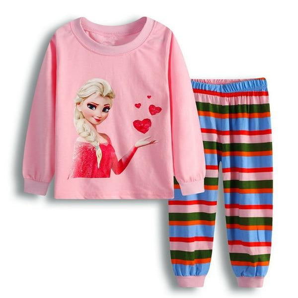 Gift Sleepwear Girls Pyjama Baby Clothes Children Clothing Set Kids Pijamas Girls Snow Queen Elsa Anna Princess Pajamas suit