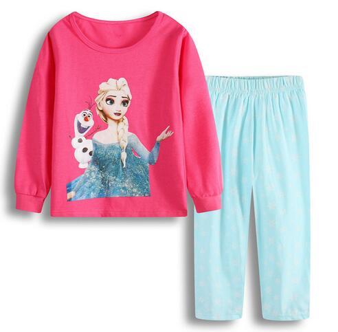 Gift Sleepwear Girls Pyjama Baby Clothes Children Clothing Set Kids Pijamas Girls Snow Queen Elsa Anna Princess Pajamas suit