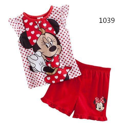 summer Children's clothing sets Fashion cartoon printing Baby girl pajamas suit sets cotton shirts+casual shorts S003