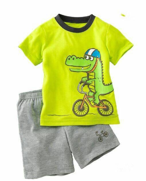 summer Children's clothing sets Fashion cartoon printing Baby girl pajamas suit sets cotton shirts+casual shorts S003