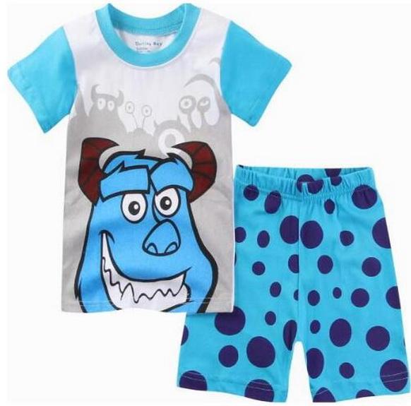 Summer Children's Pajamas set Baby brand Cartoon home clothing girls princess Sleepwear kids pajamas pijamas boys Nightwear Z1