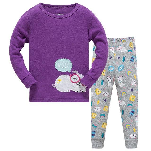 Brand kids Pajamas Sets Cartoon animal pattern nightgown Children cotton Pyjamas girls boys lovely soft sleepwear clothes set