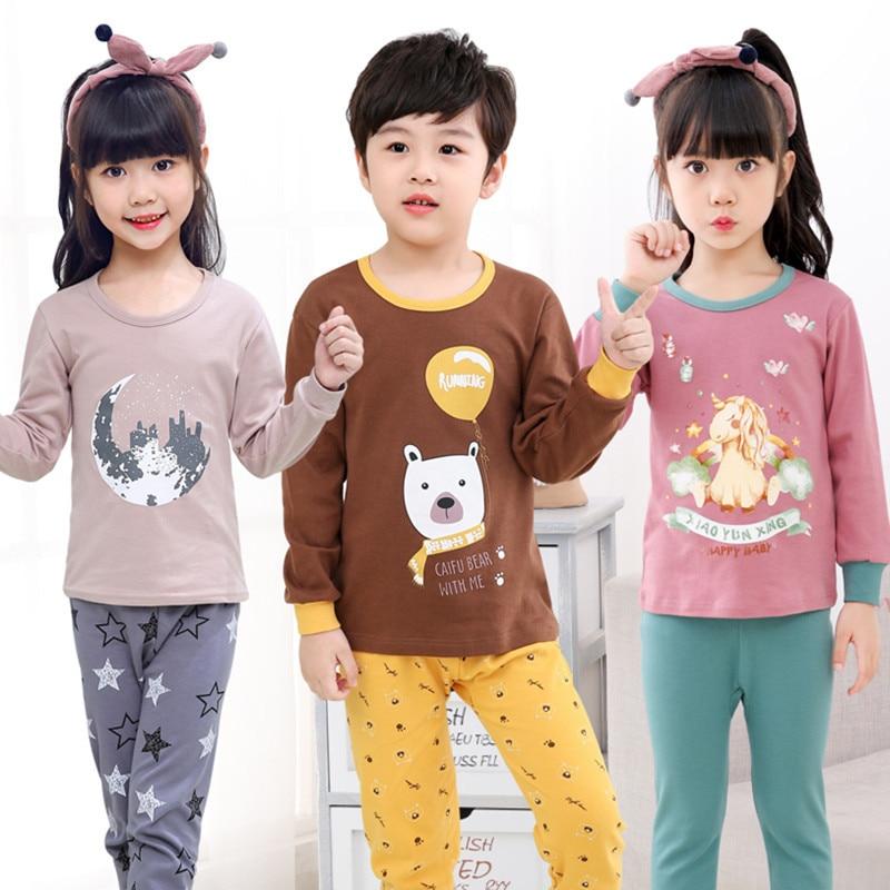 Kids Clothes Big Boys Girls Pajamas Sets Unicornio Pyjamas Kids Sleepwear Cotton Nightwear Homewear Cartoon Toddler Baby Pyjama