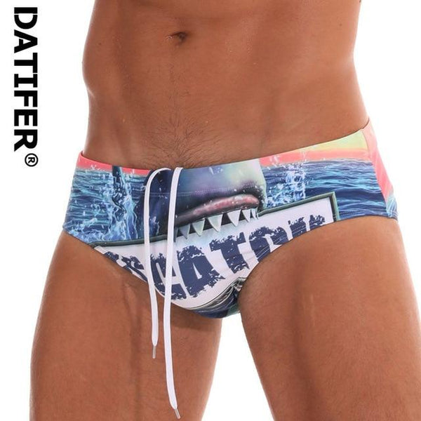 Datifer Men Swimwear Low Sexy Boxers Men's Swim Brief Sportive Beachwear Shorts Sunga Man Swimsuit Sexy Brief