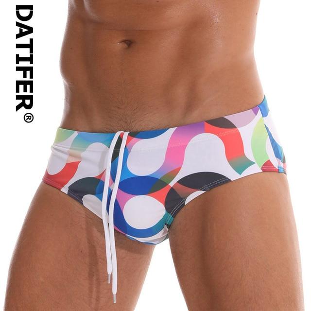 Datifer Men Swimwear Low Sexy Boxers Men's Swim Brief Sportive Beachwear Shorts Sunga Man Swimsuit Sexy Brief