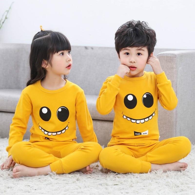 2019 Autumn Kids Pajamas Sets Baby Girl Boy Clothes Pyjamas Girls Pijamas Baby Boys Girls Cartoon Long Sleeve T-shirt+Pants 2pcs