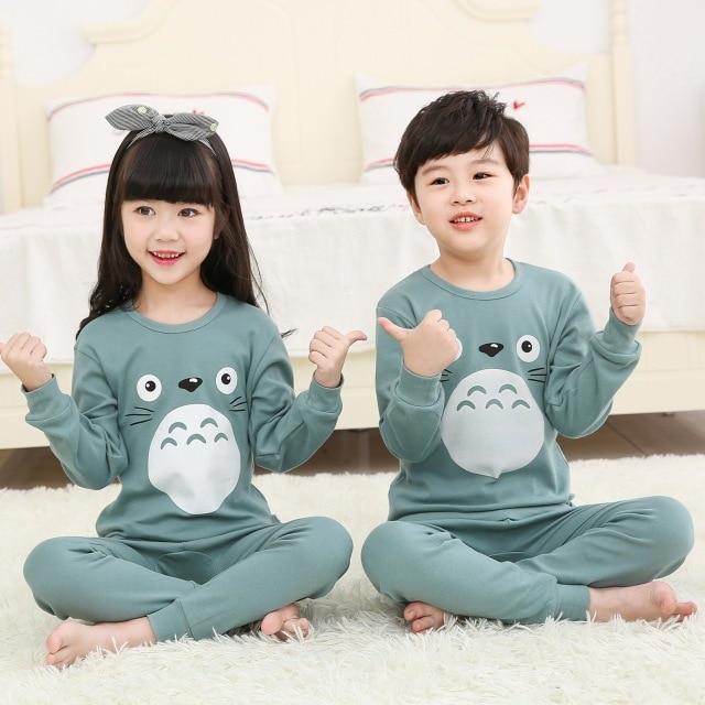 2019 Autumn Kids Pajamas Sets Baby Girl Boy Clothes Pyjamas Girls Pijamas Baby Boys Girls Cartoon Long Sleeve T-shirt+Pants 2pcs