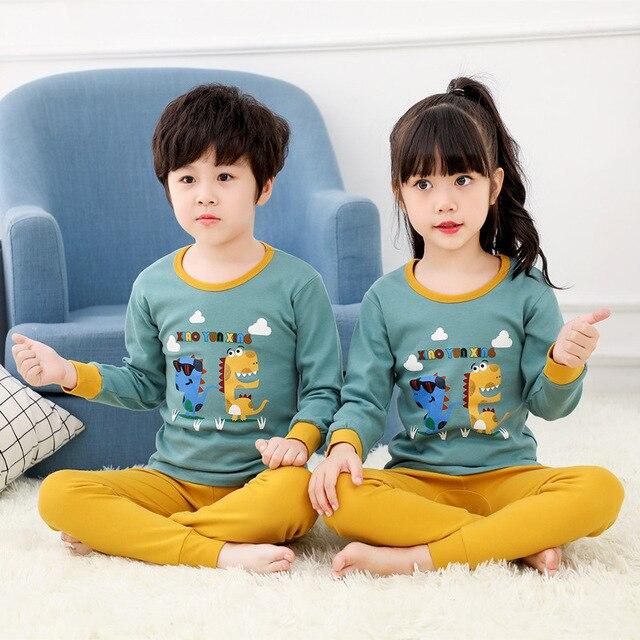 2019 Autumn Kids Pajamas Sets Baby Girl Boy Clothes Pyjamas Girls Pijamas Baby Boys Girls Cartoon Long Sleeve T-shirt+Pants 2pcs