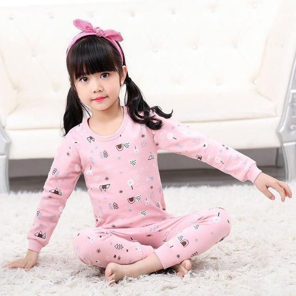 2019 Autumn Kids Pajamas Sets Baby Girl Boy Clothes Pyjamas Girls Pijamas Baby Boys Girls Cartoon Long Sleeve T-shirt+Pants 2pcs