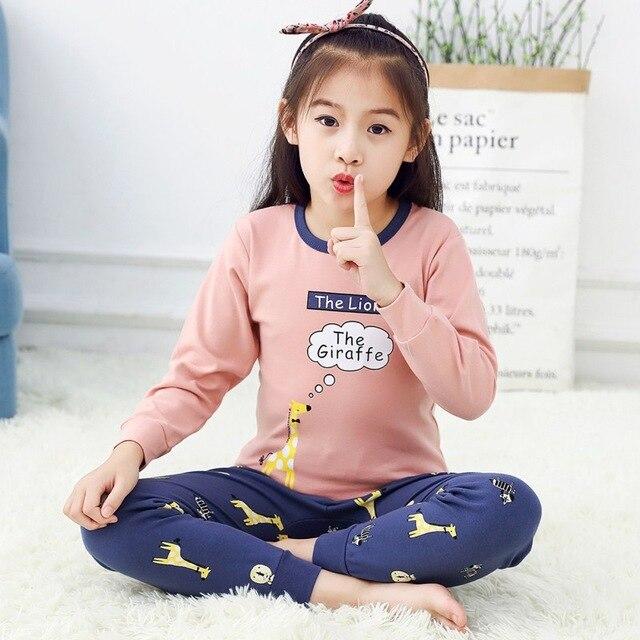 2019 Autumn Kids Pajamas Sets Baby Girl Boy Clothes Pyjamas Girls Pijamas Baby Boys Girls Cartoon Long Sleeve T-shirt+Pants 2pcs