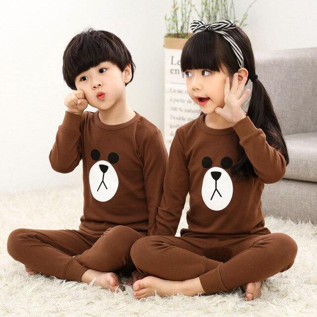 2019 Autumn Kids Pajamas Sets Baby Girl Boy Clothes Pyjamas Girls Pijamas Baby Boys Girls Cartoon Long Sleeve T-shirt+Pants 2pcs
