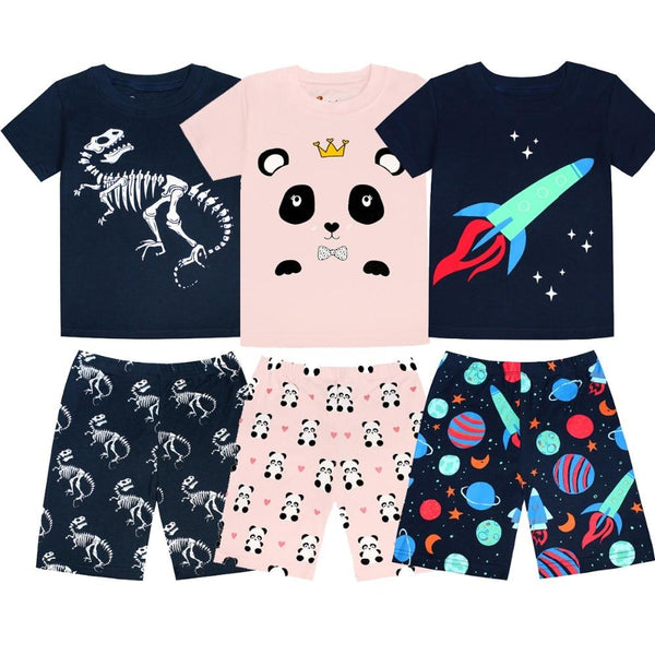 Summer 2019 Children's Pajamas Sets Cotton Baby Girls Short Sleeved Cartoon Sleepwear Kids Pyjama Enfant Boys Pyjamas PJS