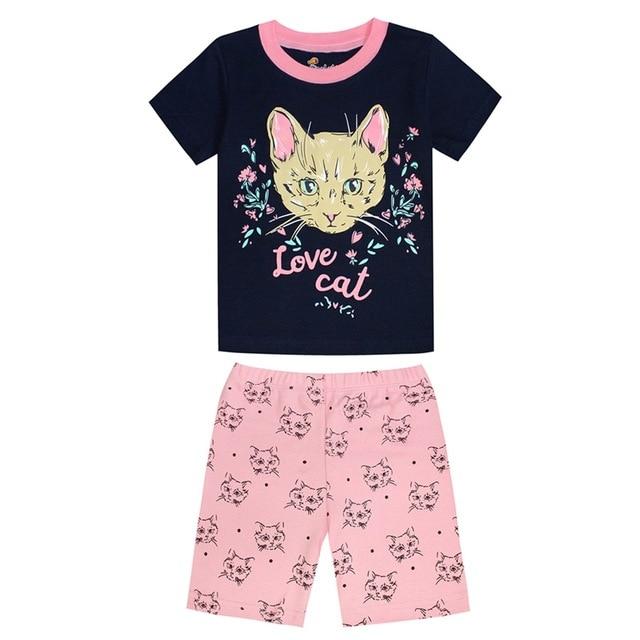 Summer 2019 Children's Pajamas Sets Cotton Baby Girls Short Sleeved Cartoon Sleepwear Kids Pyjama Enfant Boys Pyjamas PJS