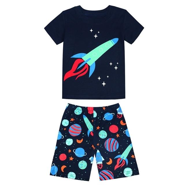 Summer 2019 Children's Pajamas Sets Cotton Baby Girls Short Sleeved Cartoon Sleepwear Kids Pyjama Enfant Boys Pyjamas PJS