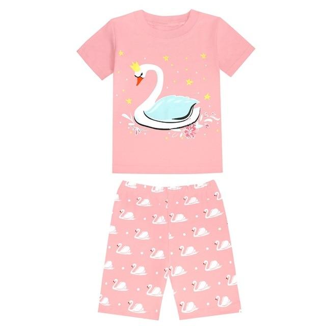 Summer 2019 Children's Pajamas Sets Cotton Baby Girls Short Sleeved Cartoon Sleepwear Kids Pyjama Enfant Boys Pyjamas PJS
