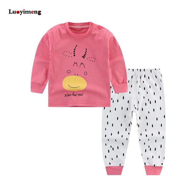 Cartoon Kids Pajamas Sets Cotton Boys Sleepwear Suit Autumn Spring Girls Pajamas Long Sleeve Tops+Pants 2pcs Children Clothing